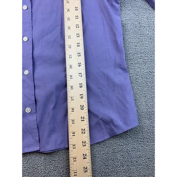 Eddie Bauer Women's Petite M Purple Long Sleeve Button Down Shirt Top - Picture 8 of 12